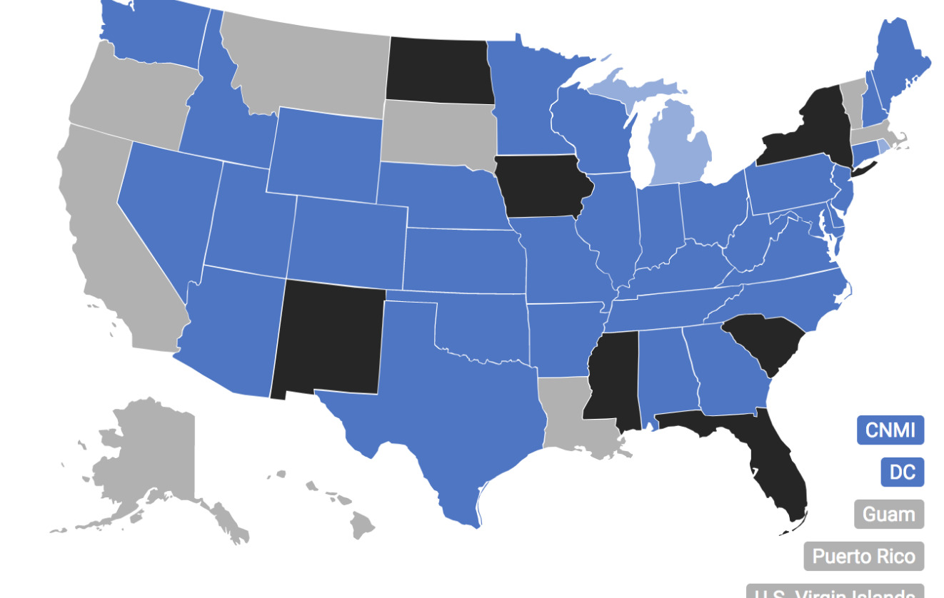 Map of OCD Teletherapy in 36 states