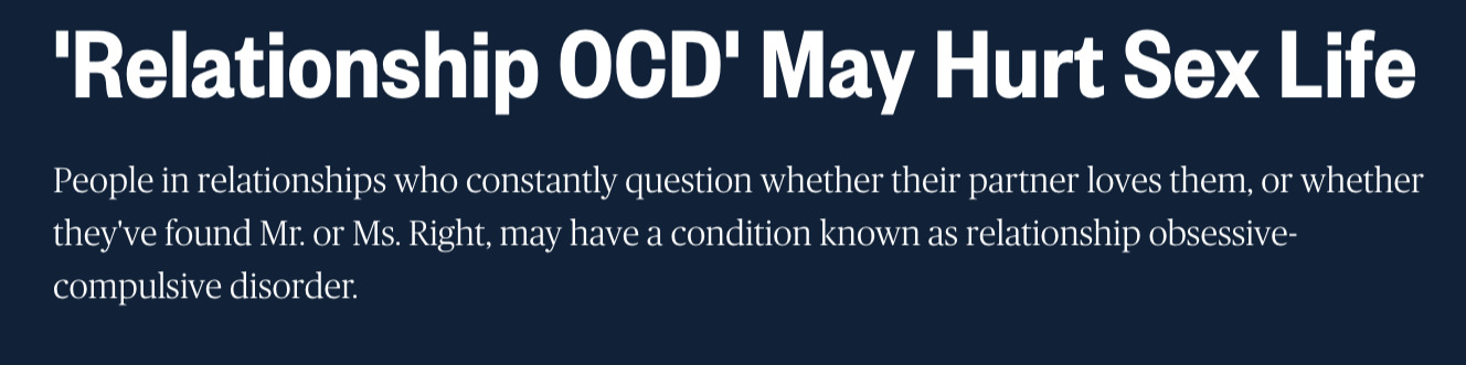 Couples therapists make Relationship OCD worse, says specialist Dr. Steven Brodsky who treats it. ROCD sufferers make up and break up multiple times, according to expert Dr. Steven Brodsky, on NBC.
